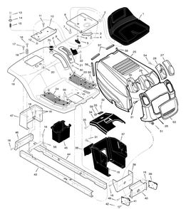 Chassis And Hood Diagram and Parts List for 425615X99B 2005 Briggs and Stratton Lawn Tractor